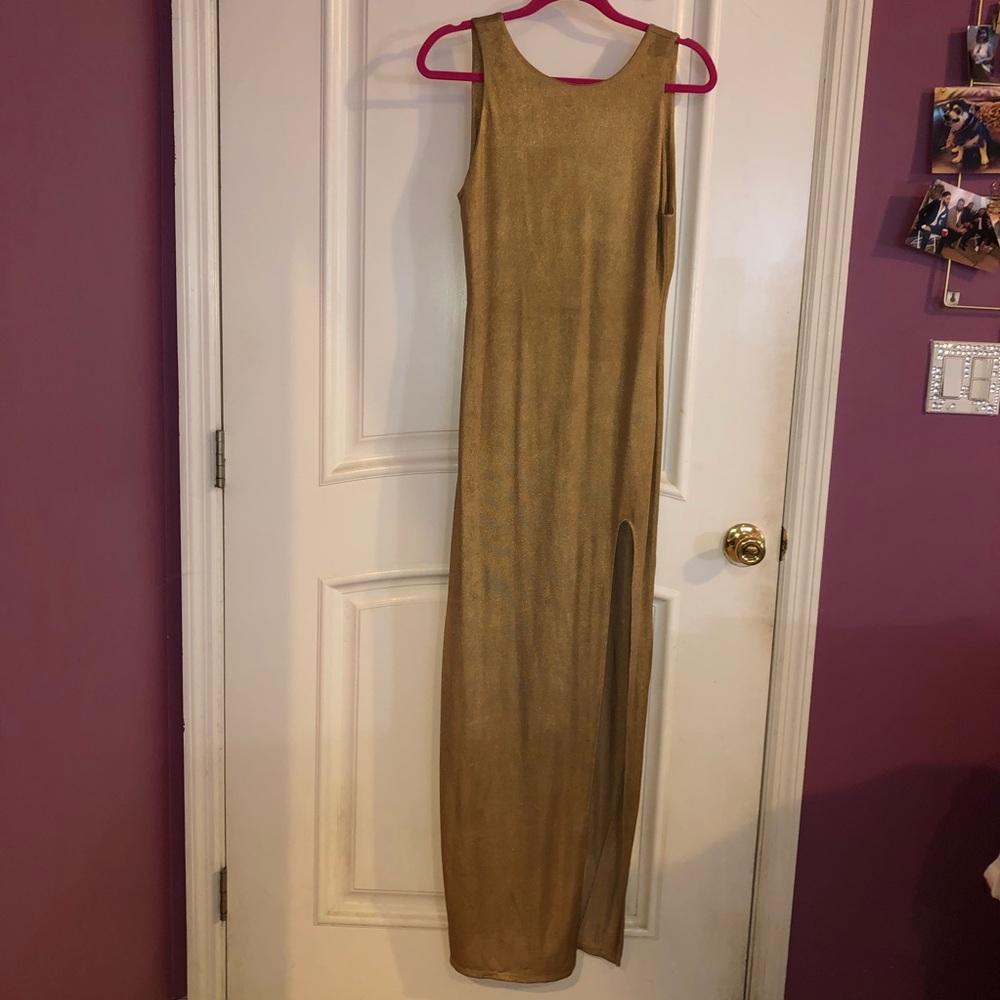 Metallic gold dress